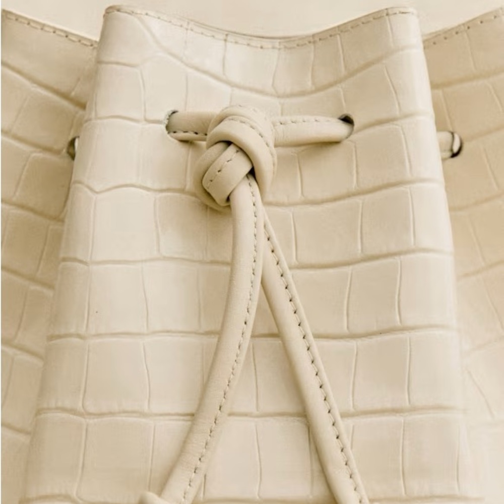 Sézane Farrow Bag Purse in Ecru Croco Croc Print Croc NIB - Picture 3 of 7